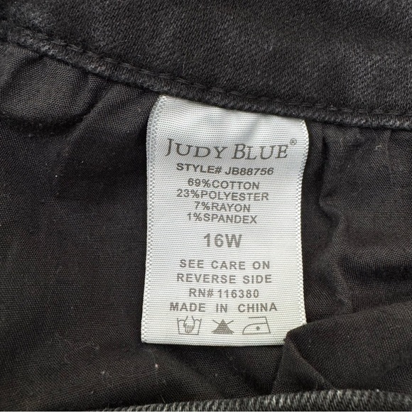 Judy Blue Skinny Stretch black Gray Jeans Sz 16 Plus women’s comfortable - Picture 6 of 9